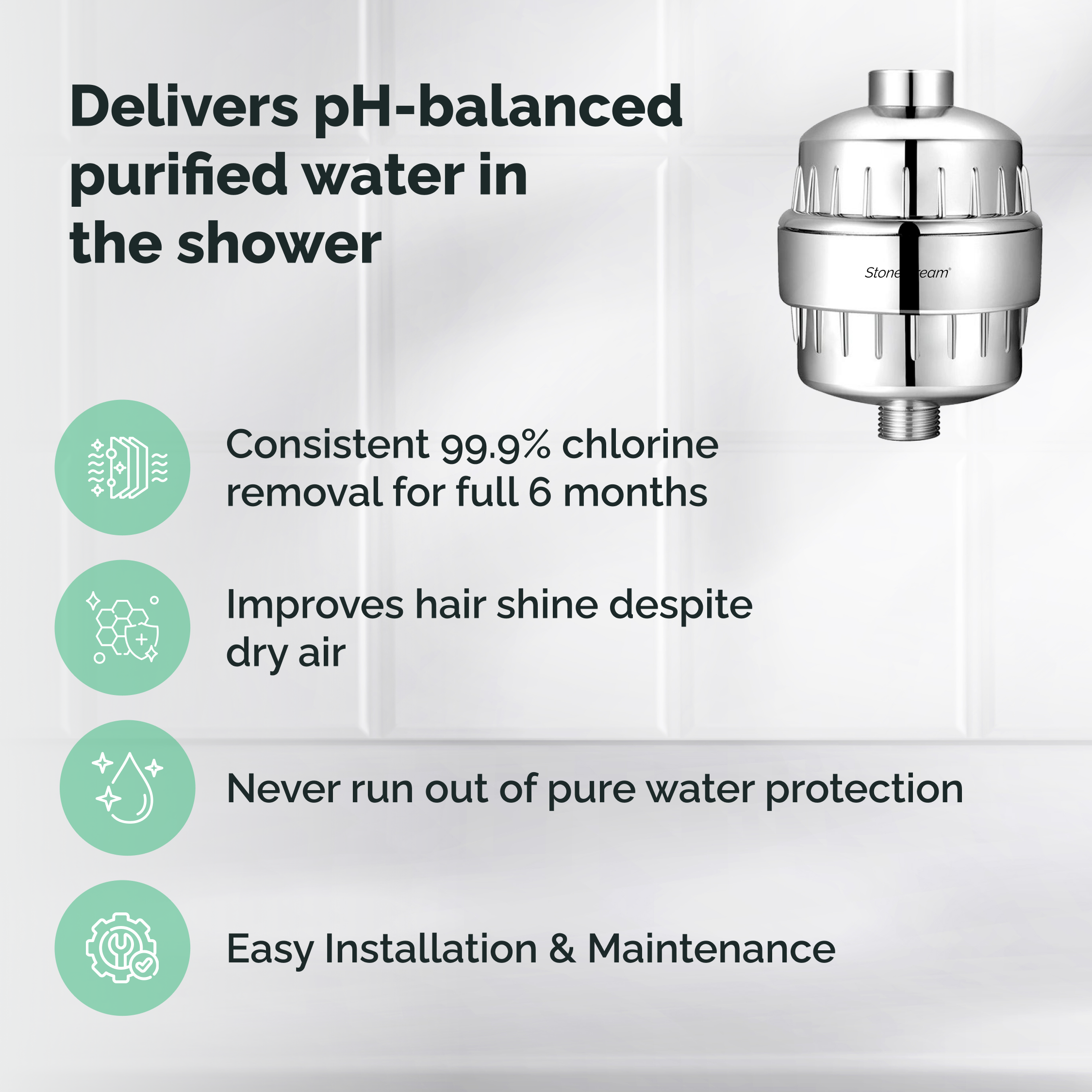 Sert su için duş filtresi