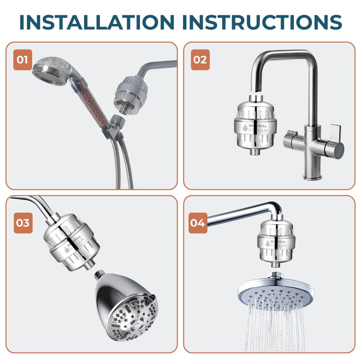 Sert su için duş filtresi