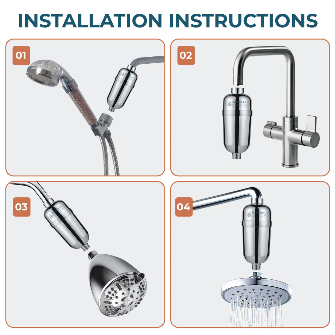 Sert su için gelişmiş duş filtresi