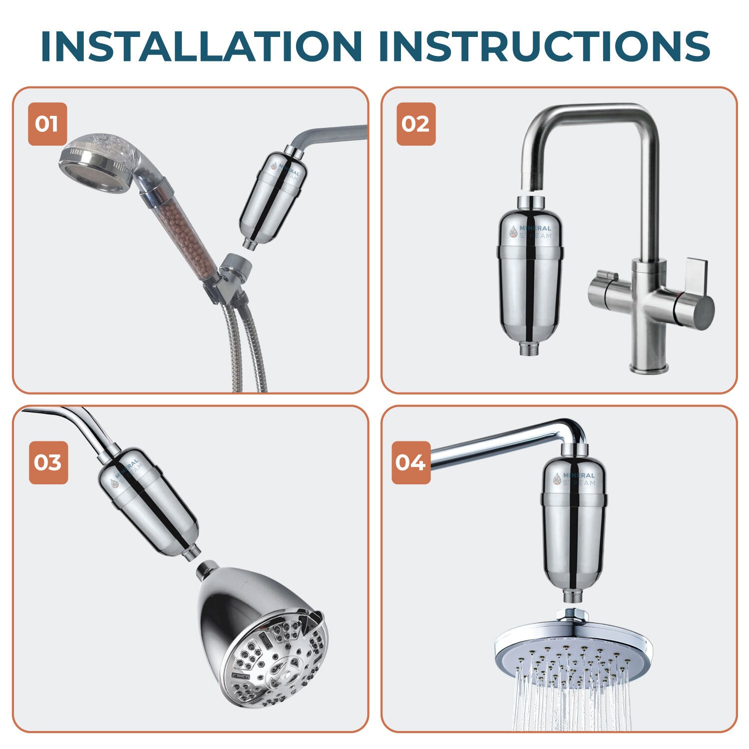 Sert su için gelişmiş duş filtresi