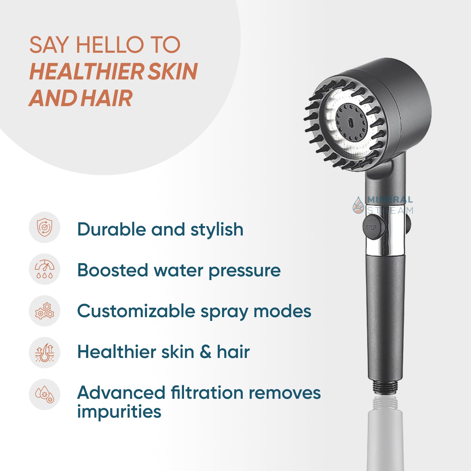 MINERALSTREAM MASSAGE FILTERED SHOWER HEAD