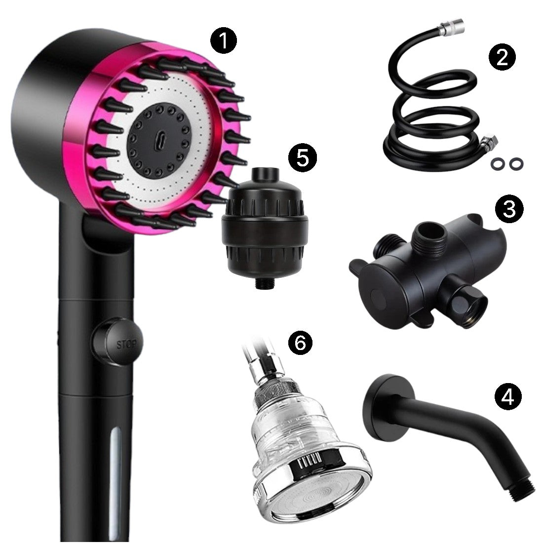 Mineralstream masaj filtrelenmiş duş başlığı