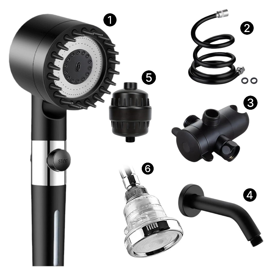 Mineralstream masaj filtrelenmiş duş başlığı