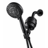 Luxe 10 Mode Showerhead Complete Shower Kit in black showing all included parts