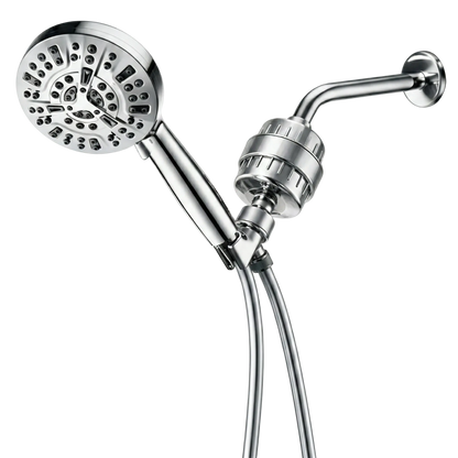 Luxe 10 Mode Showerhead Complete Shower Kit - front view of bundles by Mineral Stream