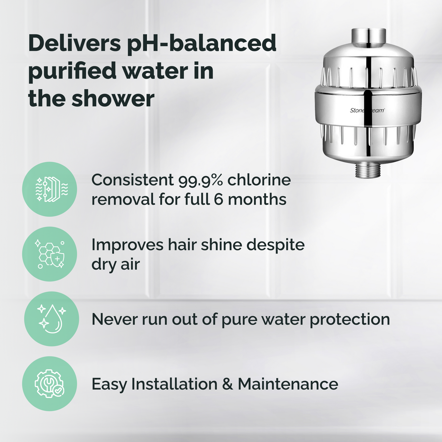 Sert su için duş filtresi