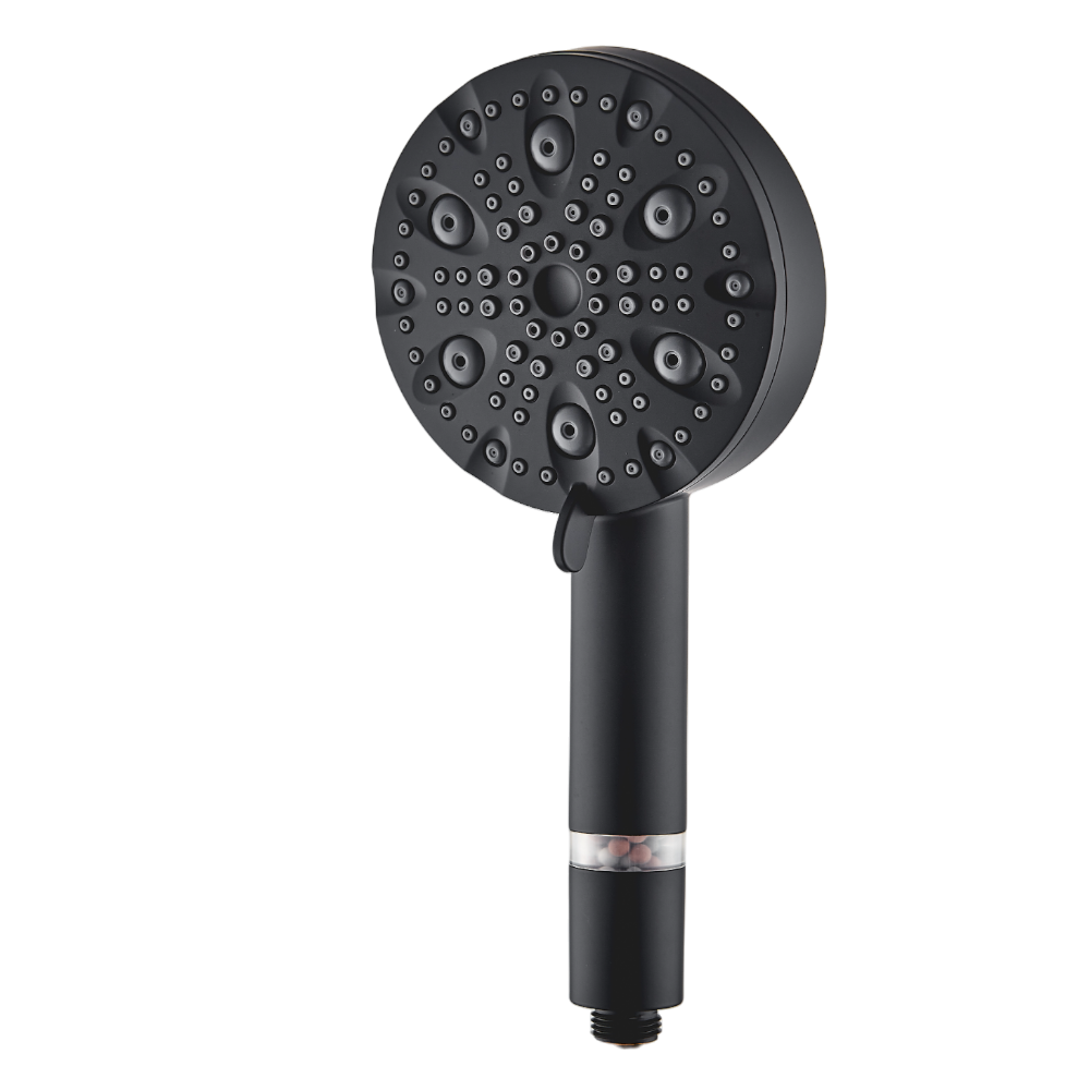 MineralStream Luxe 9 Modlu Yüksek Basınçlı Duş Başlığı (Filtreli)-Siyah Eklenti