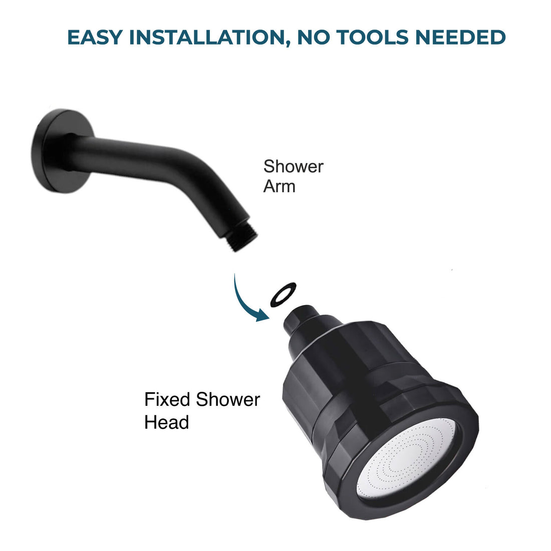 Skinpro - En gelişmiş filtrelenmiş duş başlığı siyahı