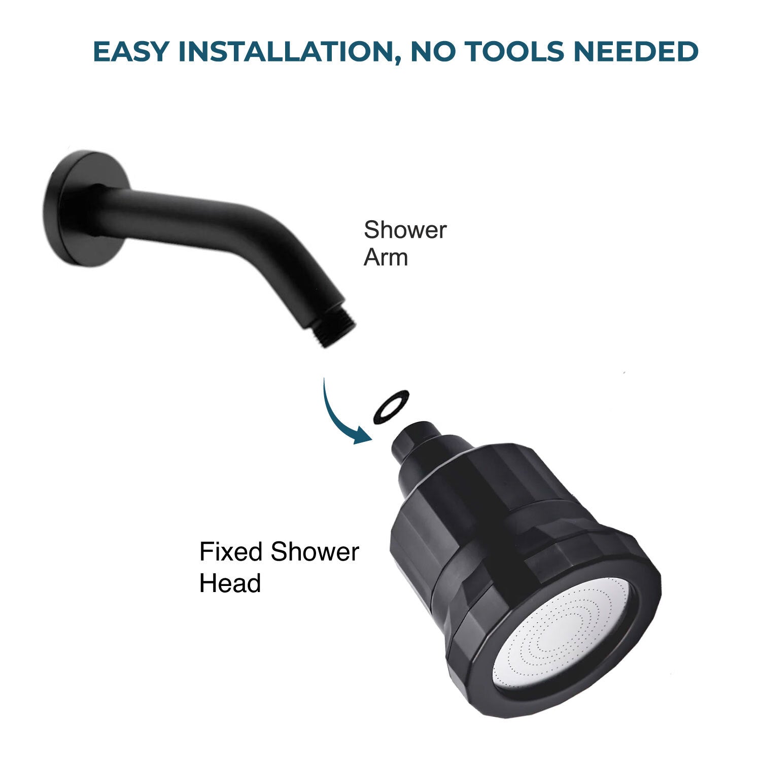 Skinpro - En gelişmiş filtrelenmiş duş başlığı siyahı
