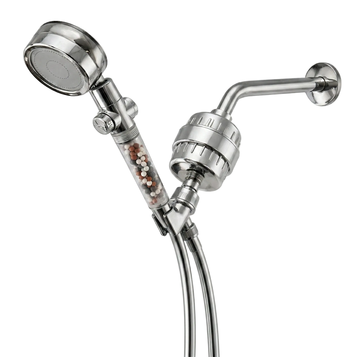 TurboFan Showerhead Complete Shower Kit - front view of bundles by Mineral Stream